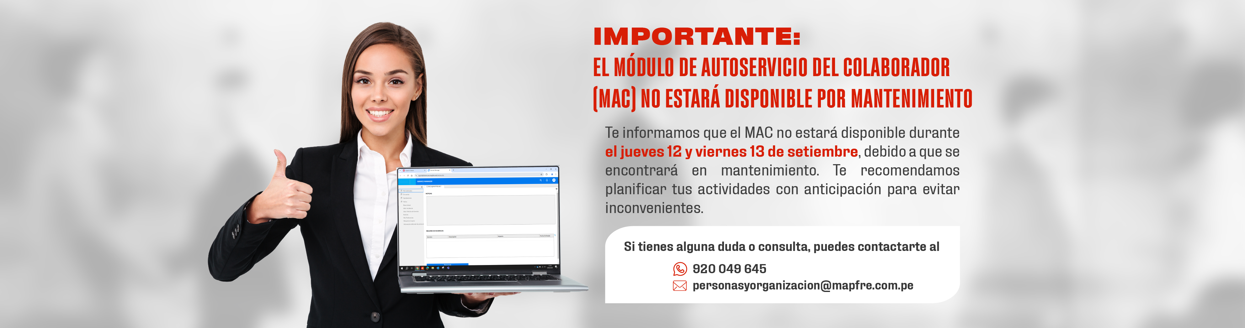 MANTENIMIENTO PORTAL AUTOSERVICIO